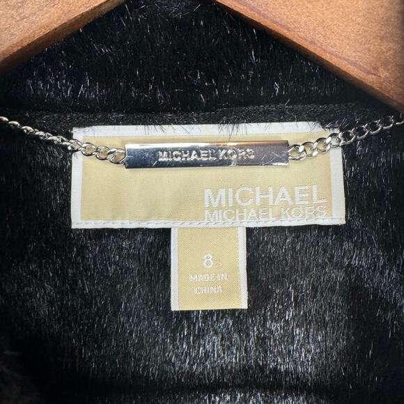 Michael Kors Zipper Faux Fur Suede Black Vest Plus Size 8 Retail $325 - Picture 7 of 9